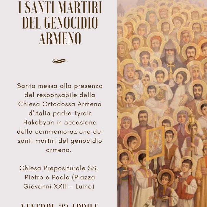 Luino, venerdì una messa in ricordo dei martiri del genocidio armeno