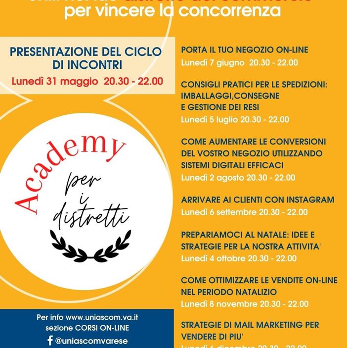 "Moderni e digitali", i webinar di Confcommercio per gli imprenditori dei 17 Distretti della provincia di Varese