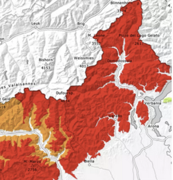 Nel Verbano Cusio Ossola smottamenti, chiusure e allerta rossa di grado massimo per il pericolo valanghe