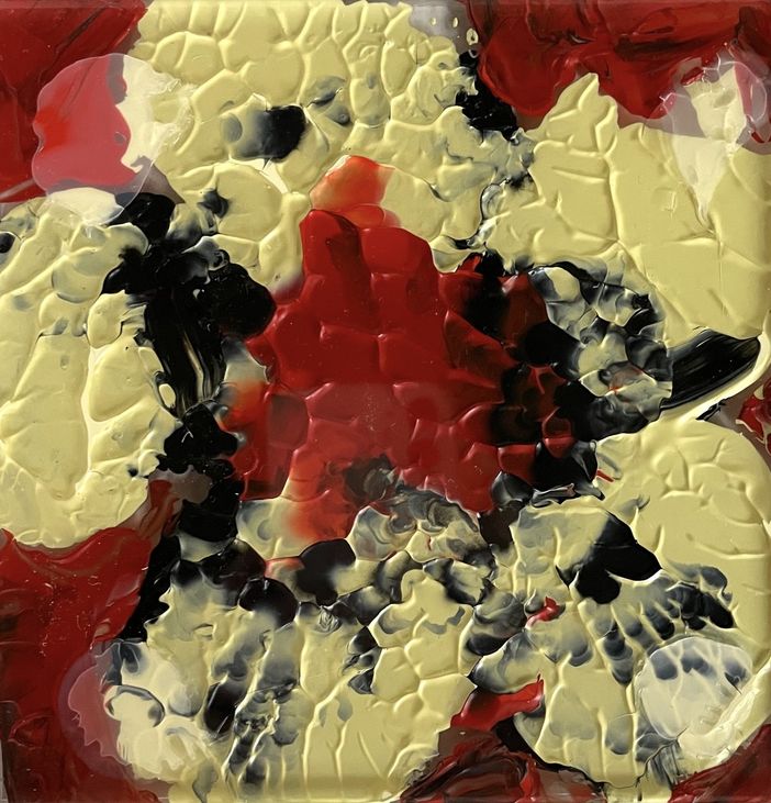 Giorgio Piccaia e Melania Rocca. Sotto: Formella in plexiglass Myosotis