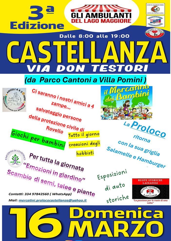 Gli Ambulanti del Lago Maggiore tornano a Castellanza Gli Ambulanti del Lago Maggiore tornano a Castellanza