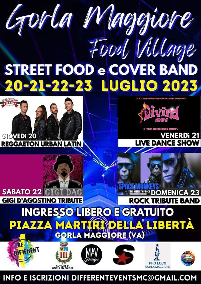Quattro giorni di street food a Gorla Maggiore. Con tributo a Gigi Dag