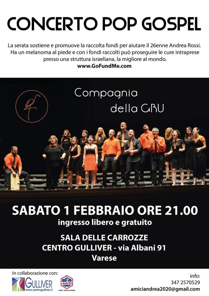 Varese, un concerto al Gulliver per aiutare Andrea