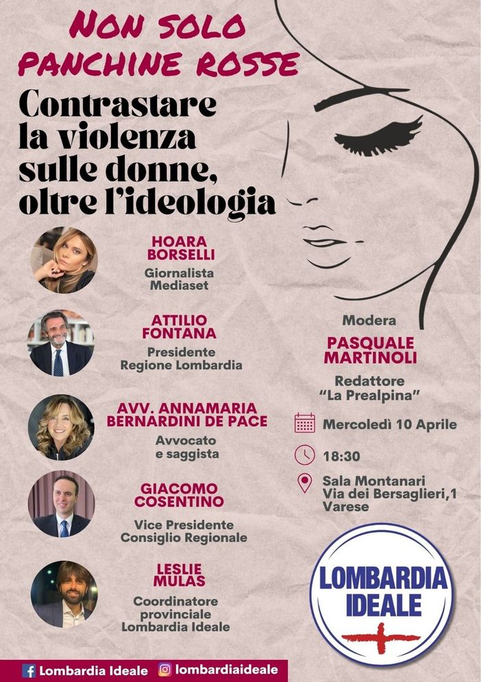 Violenza sulle donne, a Varese incontro di Lombardia Ideale con Attilio Fontana, Annamaria Bernardini de Pace e Hoara Borselli