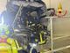 Il bus incidentato a Lomazzo Il bus incidentato a Lomazzo