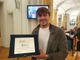 Martinenghi durante la consegna della targa celebrativa in Provincia nel 2022