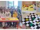 Gli alunni vincitori della scuola Canetta con il gioco da loro ideato e realizzato