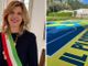 Emanuela Quintiglio, sindaco di Viggiù, e il playground di via Cassani nella frazione di Baraggia