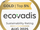Acinque medaglia d’oro EcoVadis per la sostenibilità