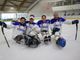 I varesini della Polha in pista con la Nazionale di para ice hockey: da sinistra Gabriele Lanza, Santino Stillitano, Alessandro Andreoni e Roberto Radice
