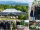 Casa Agricola, una meraviglia incastonata nel panorama a Bodio tra verde, lago, colline e il Campo dei Fiori. A destra Giacomo Brusa con i figli Gabriele, che gestirà il nuovo store, e Giulia. Sotto l'inaugurazione con il sindaco di Bodio, Eleonora Paolelli, e i dipendenti (Foto Galbiati)