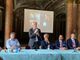 Il sindaco Galimberti accanto al ministro Giorgetti, al presidente della Pallacanestro Varese, Marco Vittorelli, Ross Pelligra e a Luis Scola