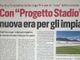 Una delle pagine del quotidiano Tuttosport oggi in edicola sul &quot;Progetto Stadio&quot; che vede in prima fila Varese