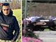 Mattia Vitali e, a destra, la sua Yamaha distesa sull'asfalto dopo il tragico incidente di questa mattina tra Varese e Casciago