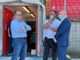 Da sinistra il presidente Stefano Amirante, Antonio Rosati e Beppe Marotta fuori dal tunnel del Franco Ossola prima dell'amichevole estiva con l'Inter Primavera