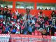 L'entusiasmo del pubblico biancorosso in tribuna al Franco Ossola (foto Ezio Macchi)