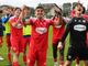 Varesina a -1 dalla vetta e in semifinale di Coppa Italia di serie D: in primo piano Orellana, 22 anni, e il diciannovenne portiere Santulli (Foto Scaringi - Varesina Calcio)