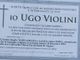 Il necrologio di Ugo Violini affisso ad Angera