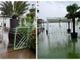 La attuale situazione al Village, con l'acqua che si divora la spiaggia e il dehor, sfiorando il ristorante