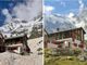 DOUBLE FACE Il mitico rifugio Zamboni Zappa con la neve e senza: è situato a 2070 metri nella suggestiva conca prativa dell’Alpe Pedriola, ai piedi della parete est del Monte Rosa (4635m) nel comune Walser di Macugnaga