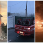 Da sinistra: l'incendio a Busto, l'intervento a Cassano e l'auto in fiamme a Varese