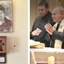 Il quadro e la teca. A lato monsignor Domenico Sorrentino e don David Maria Riboldi
