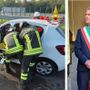 L'incidente e a destra il sindaco Ottaviani