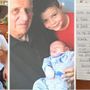 L'amore di un nonno per i suoi nipoti. Giorgio Grossi insieme a Marco e Luca e la letterina-promessa scritta a Luca insieme a nonna Luciana
