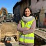 Sara Bordonaro di Alfa davanti al cantiere sulla statale a Cavaria con Premezzo Sara Bordonaro di Alfa davanti al cantiere sulla statale a Cavaria con Premezzo