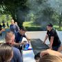 Javier Zanetti e Luis Scola sullo sfondo oggi al KU Laveno Club Javier Zanetti e Luis Scola sullo sfondo oggi al KU Laveno Club