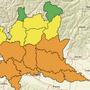 La mappa delle allerte di Regione Lombardia La mappa delle allerte di Regione Lombardia
