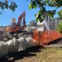 Una fase dei lavori di riqualificazione dell'ex Aermacchi