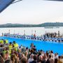 La cerimonia d'apertura dei campionati europei di canottaggio alla Schiranna