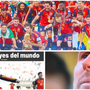 La Spagna con la coppa del mondo, le lacrime e l'addio di Messi e il titolo del quotidiano sportivo Marca La Spagna con la coppa del mondo, le lacrime e l'addio di Messi e il titolo del quotidiano sportivo Marca