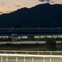 La cartolina di una splendida sera d'estate dall'ippodromo di Varese sorvegliato dal Campo dei Fiori
