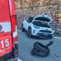 Una delle due auto coinvolte nell'incidente stradale di questa mattina sulla statale 233 a Induno Olona