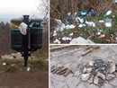 Rifiuti, cestini pieni e resti di un falò: i segni del bivacco al Belvedere del Campo dei Fiori