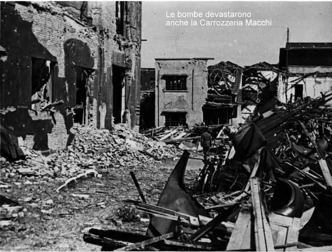L'Areonautica Aermacchi di via Sanvito distrutta dalle bombe (foto da La Varese Nascosta)