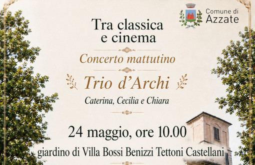 Ad Azzate un concerto al mattino all'aperto, tra musica classica e cinema