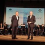 Franco Castiglioni e Marco Colombo sul palco del Teatro Manzoni Franco Castiglioni e Marco Colombo sul palco del Teatro Manzoni