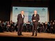 Franco Castiglioni e Marco Colombo sul palco del Teatro Manzoni Franco Castiglioni e Marco Colombo sul palco del Teatro Manzoni
