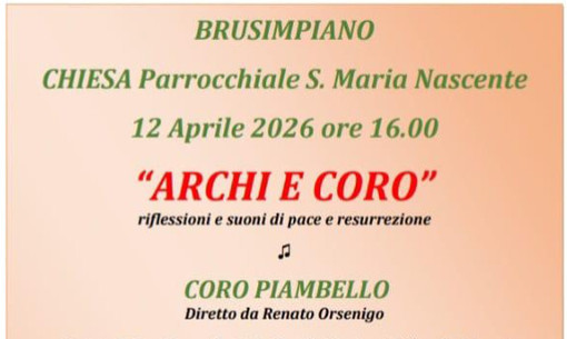 Archi e coro insieme a Brusimpiano per la pace