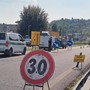 Il cantiere in corso sulla superstrada 629 a Besozzo