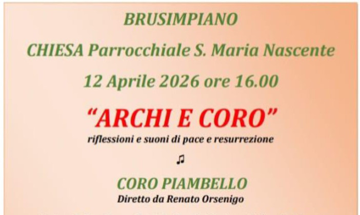 Archi e coro insieme a Brusimpiano per la pace