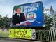 Il manifesto elettorale di Berlusconi e Forza Italia preso di mira in via Nino Bixio a Varese