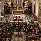 La Filarmonica di Besozzo impegnata in un concerto La Filarmonica di Besozzo impegnata in un concerto