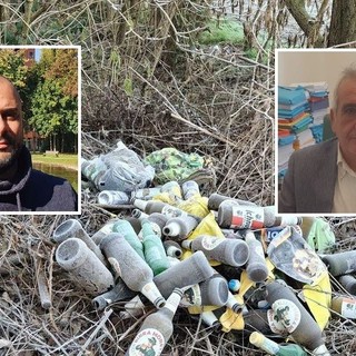 Rifiuti abbandonati in via Baraggioli. Nei riquadri, Matteo Sabba, a sinistra, e Orazio Tallarida, a destra