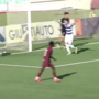 Palla in rete, Baraye esulta dopo il 2-3 (immagini canale youtube U.S. Città di Pontedera) Palla in rete, Baraye esulta dopo il 2-3 (immagini canale youtube U.S. Città di Pontedera)