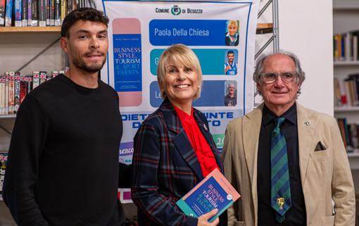 Gabriel Soares, Paola Della Chiesa, Leonardo Binda ieri a Besozzo (foto Paolo Giorgetti)