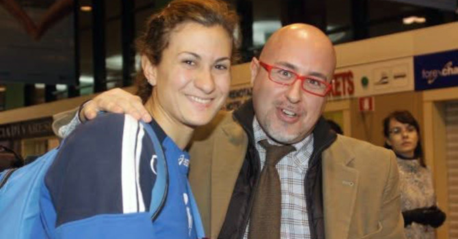 Una carriera al fianco dei campioni: nella foto Antonio Triveri è con Lucia Bosetti Una carriera al fianco dei campioni: nella foto Antonio Triveri è con Lucia Bosetti